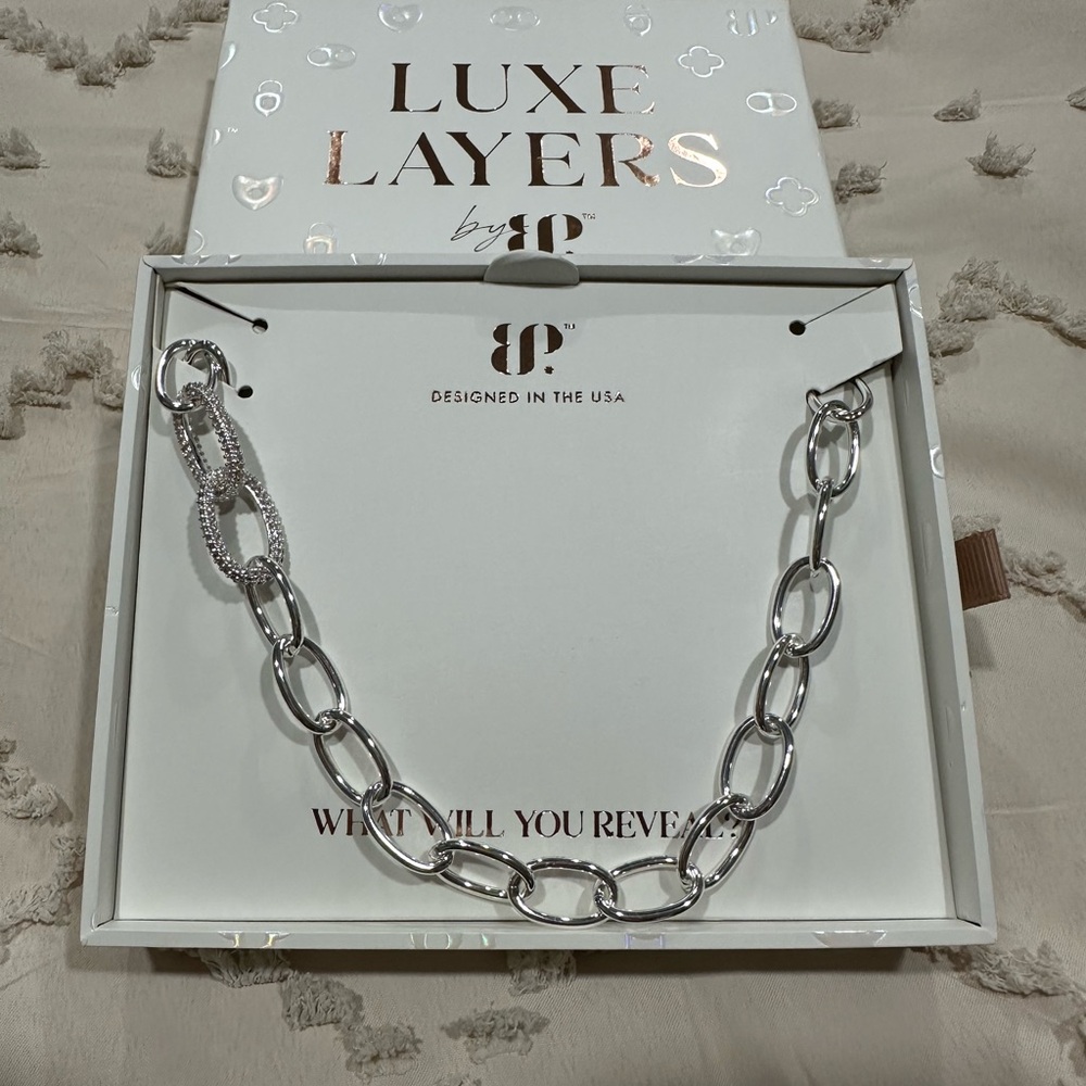 Bomb Party Silver Chain Link Necklace (Brand New in Original Box)